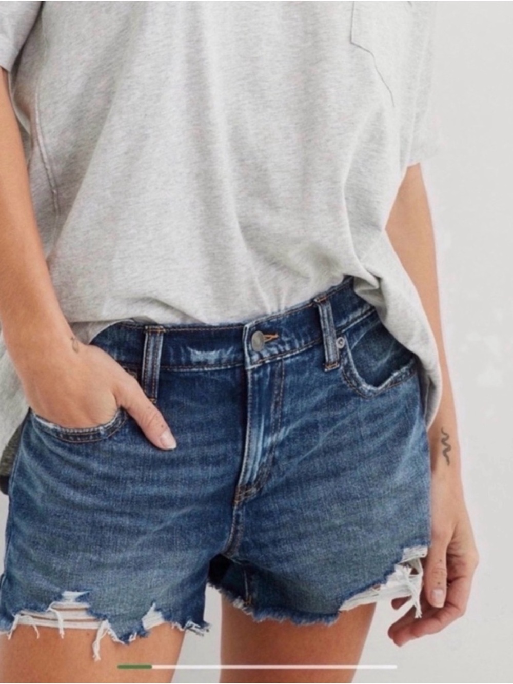 Aerie Daydream Denim Short with Elastic Waistband